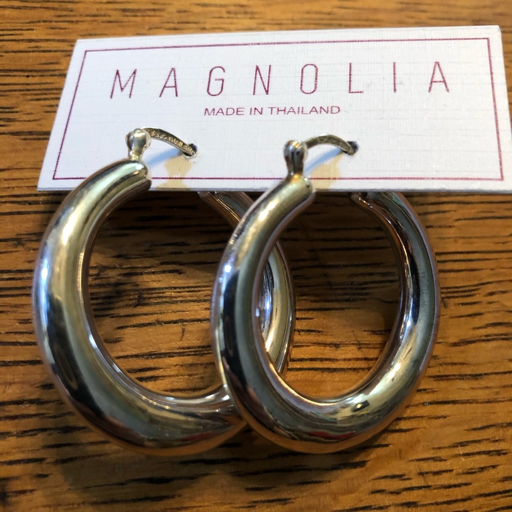 Magnolia Hoop Earrings